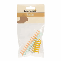 Beeztees Spiral kissan vieterilelut neljän kappaleen pakkauksessa