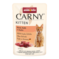 Animonda Carny Kitten nauta, vasikka & kana 85g kissanruoka laadukkaaseen kissanpennun ruokintaan.
