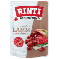 Rinti lihaisa ja viljaton koiran märkäruoka annospussissa