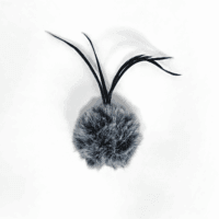 Harmaa pallon muotoinen kissan onkilelun vaihtopää